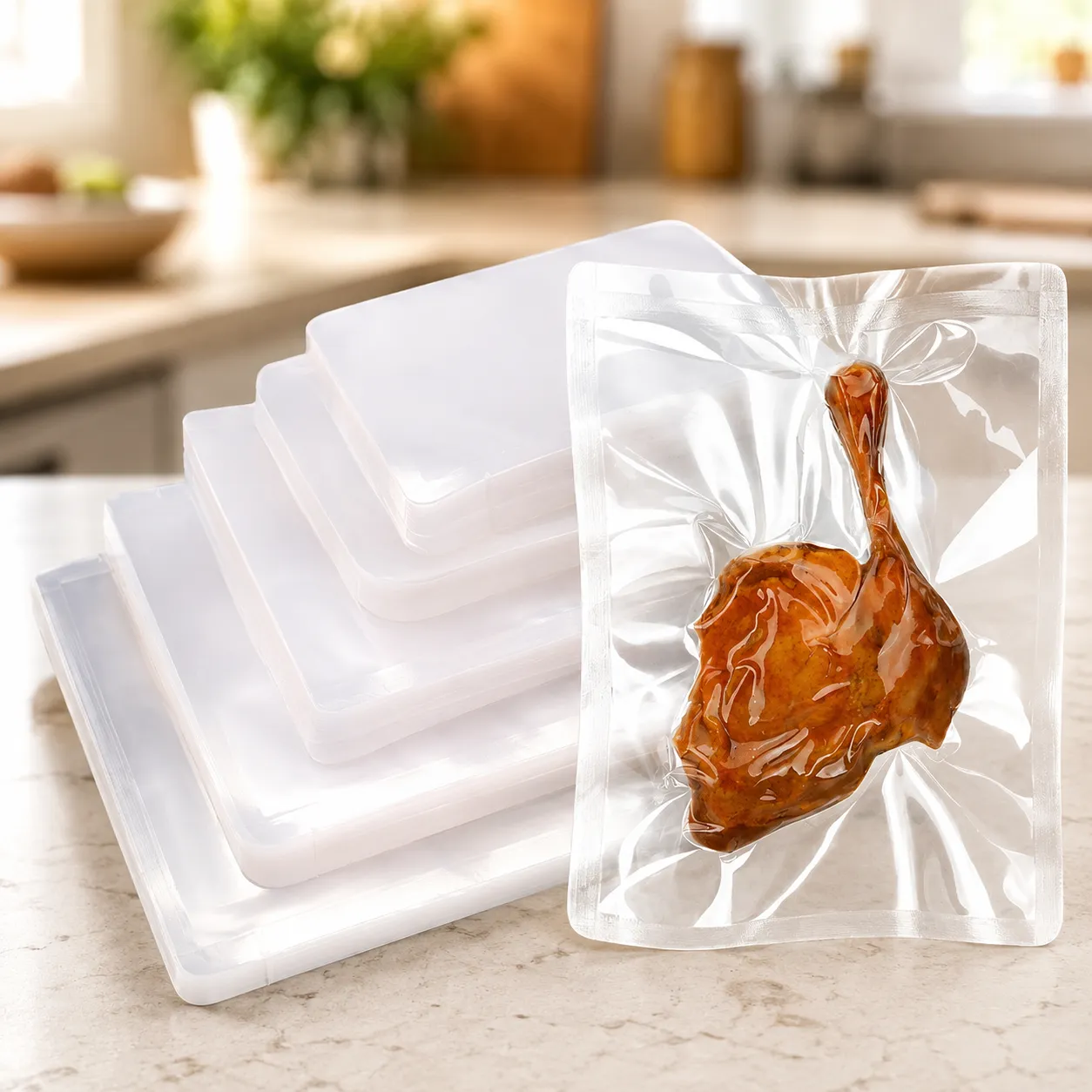 Clear Vacuum Pouches for Poultry & Meat packaging photo 2