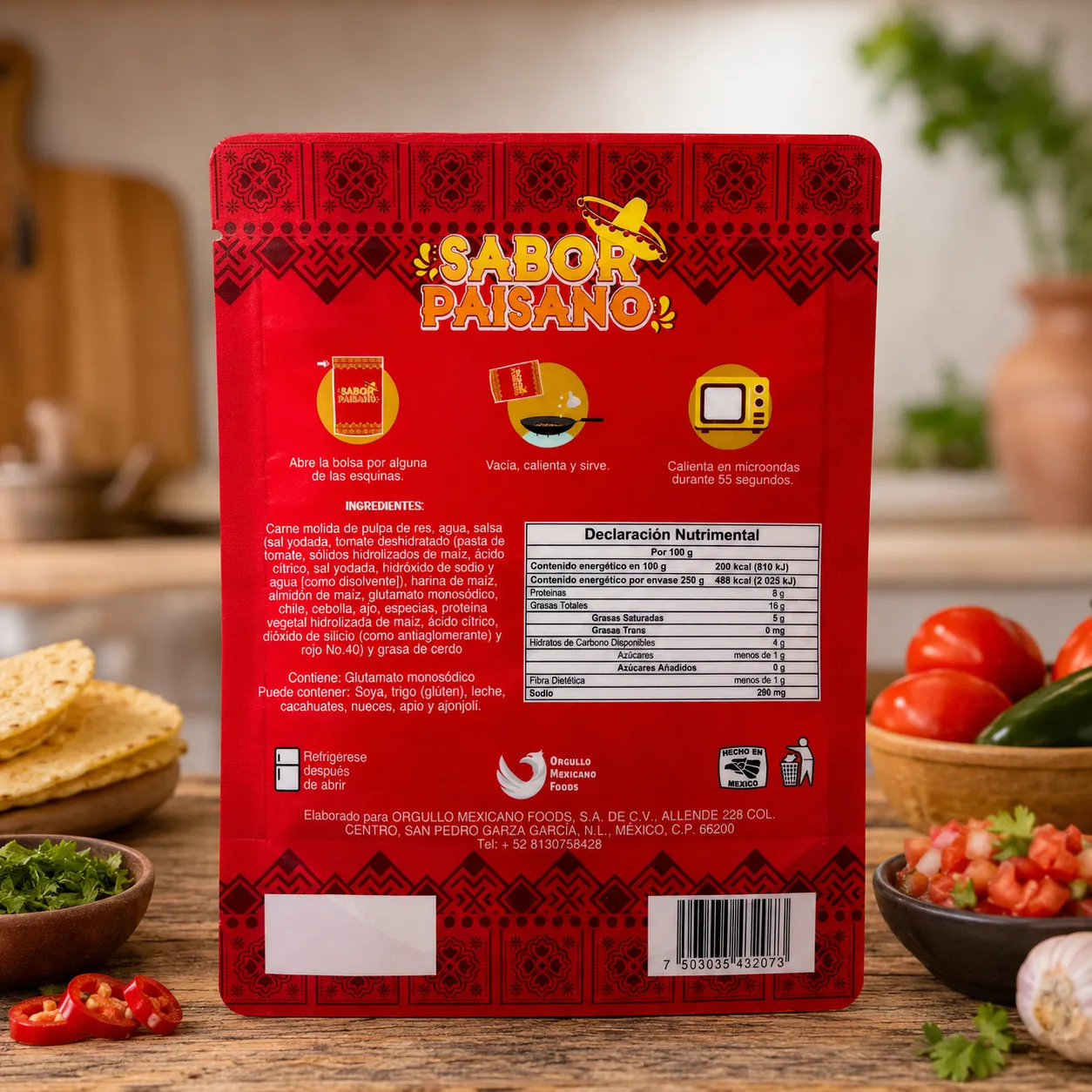 Custom Printed Stand-Up Pouch for Picadillo packaging photo 3