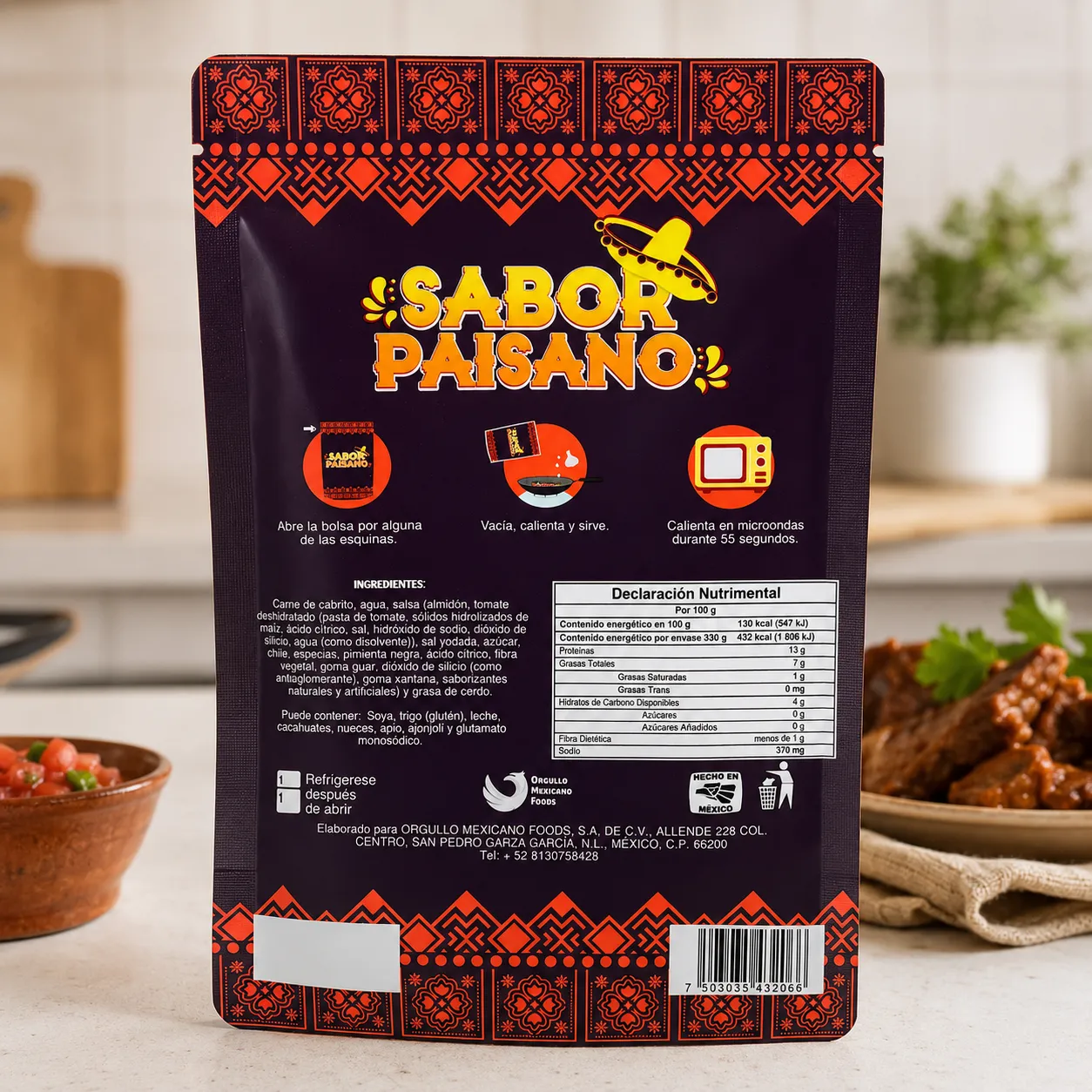 Custom Printed Stand-Up Pouch for Goat Meat packaging photo 4