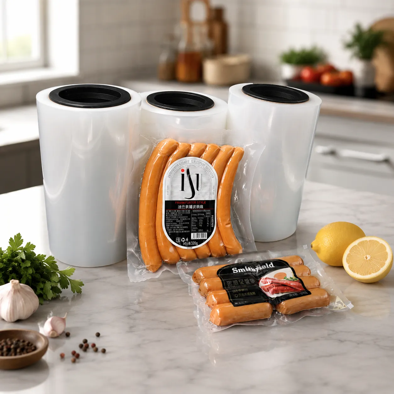 Custom Printed Vacuum Bags for Sausages