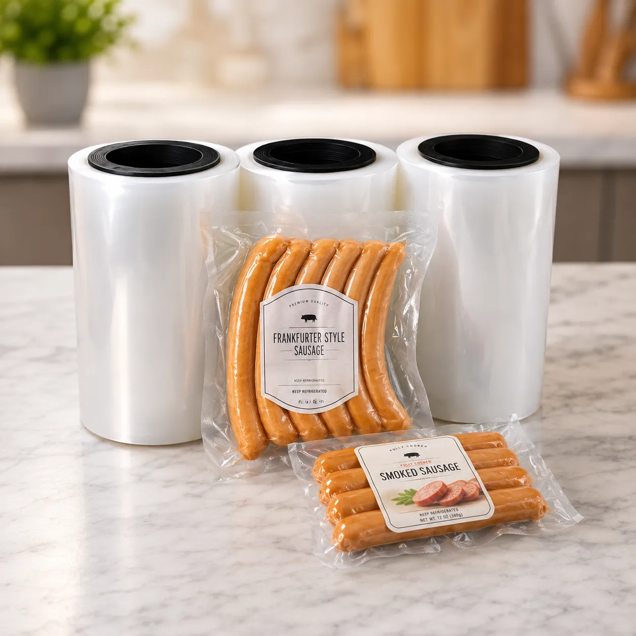 Custom Printed Vacuum Bags for Sausages packaging photo 3